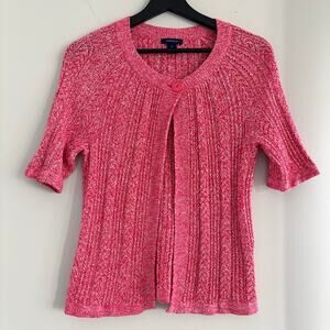 Westbound Pink Button Sweater Cardigan Quarter Sleeve Size Small 100% Cotton